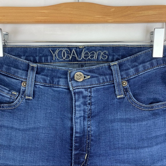 YOGA JEANS High Rise Straight Leg Raw Hem Sz 30 - Picture 3 of 6